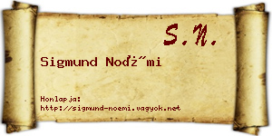 Sigmund Noémi névjegykártya